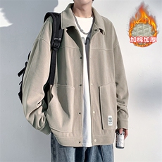 冬新款美式单排扣立体贴袋棉服外套男加棉加厚夹克J501J加棉-P90，男装棉衣，电商A001-1
