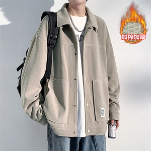 冬新款美式单排扣立体贴袋棉服外套男加棉加厚夹克J501J加棉-P90图片