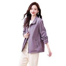 中年妈妈风衣外套女2025秋季新款洋气休闲小个子上衣宽松短款夹克，女装短外套，浙宝281