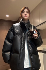 中性风PU皮棉衣情侣装男装立领棉衣宽松棉服冬装外套G1071P128，男装棉衣，电商A339