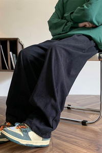 秋季新款褶边灯芯绒宽松休闲裤M~5XL XZ604-KG43-P45控58图片