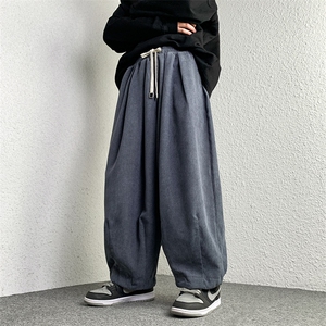 灯芯绒裤子男冬季运动直筒潮牌垂感休闲长裤大码阔腿裤 K211/P55图片