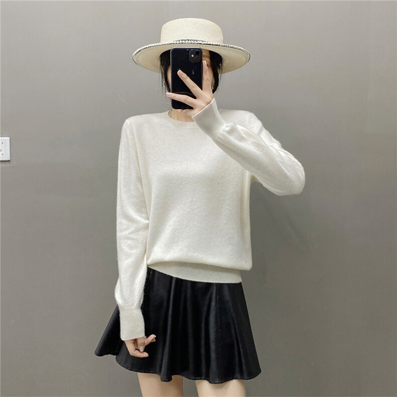 2025百搭时尚简约平面圆领羊绒衫，女装羊绒衫，国旺羊绒