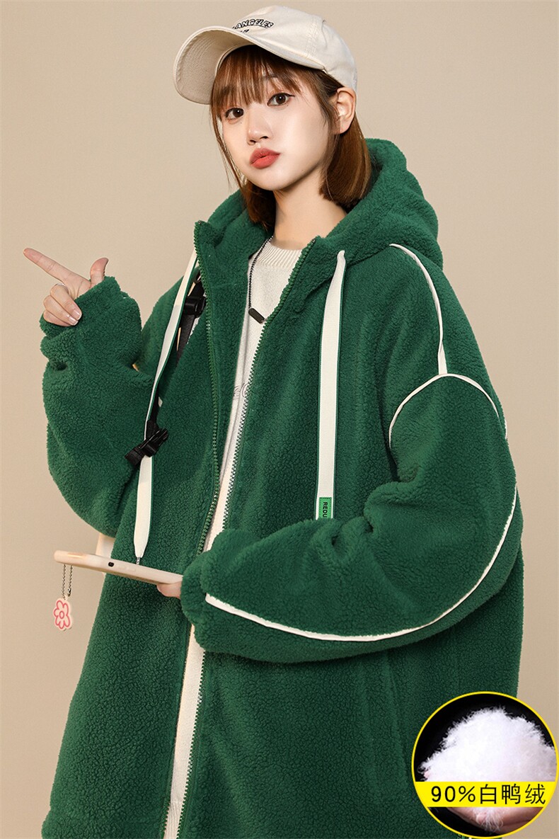冬装中性风加厚羊羔绒连帽外套清新羽绒服男女8153-P195控价268,男装羽绒服,电商A441-1