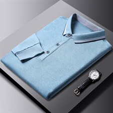 2023年春款男士上衣POLO长袖T恤P65图片
