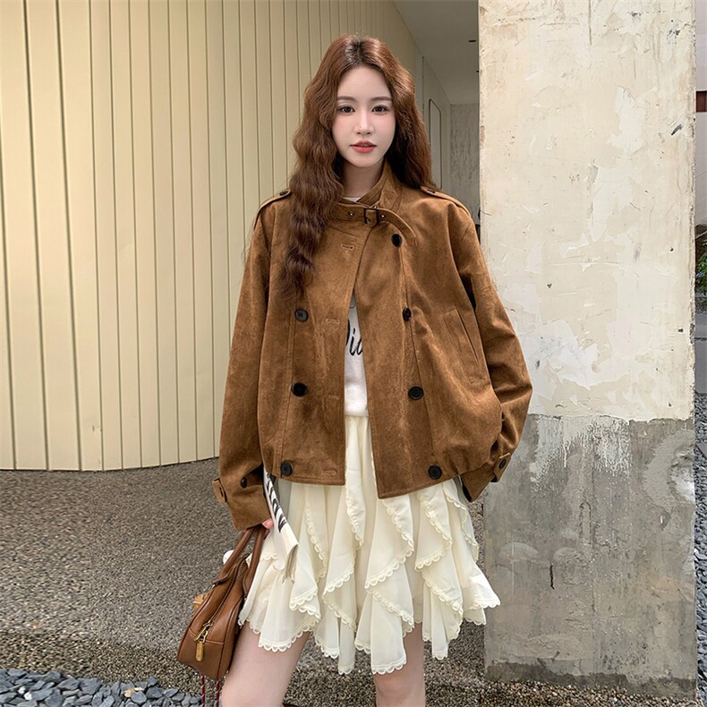 【新品有货】复古麂皮夹克2C213-905-P155-K228,女装短外套,2C213