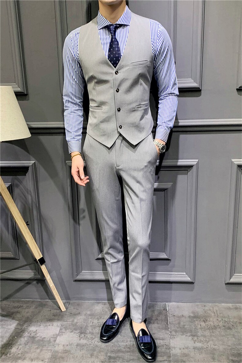 男士马甲套装背心春秋季伴郎服兄弟装新郎结婚礼服团西服马甲裤,男装背心/马甲,星座505-2（原电商A260-1)