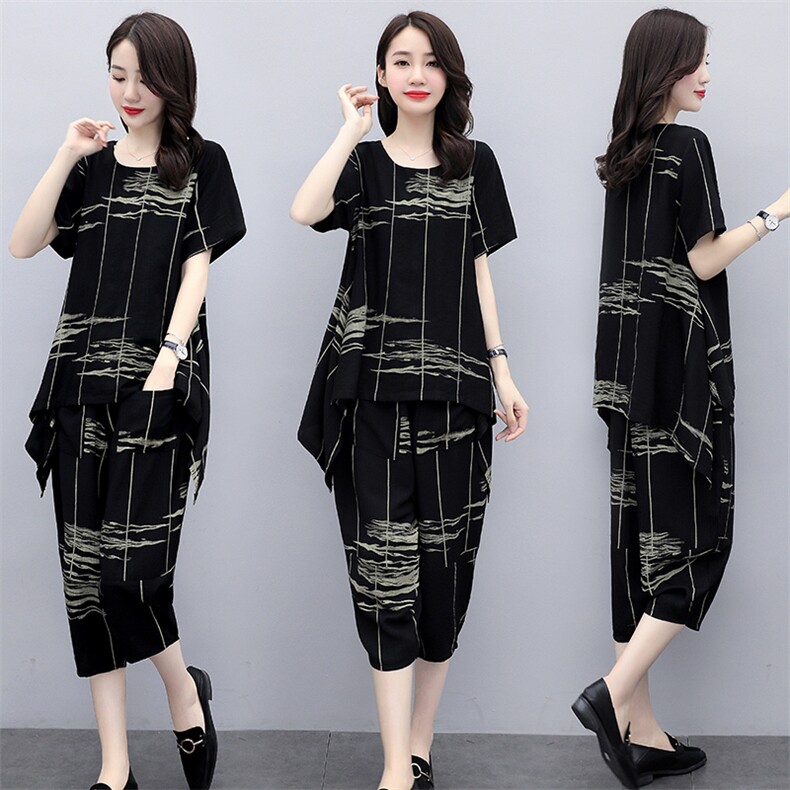 套装/套裙优雅时尚潮流圆领2021年夏季休闲宽松气质，商品下架区商品下架区，华秀衣