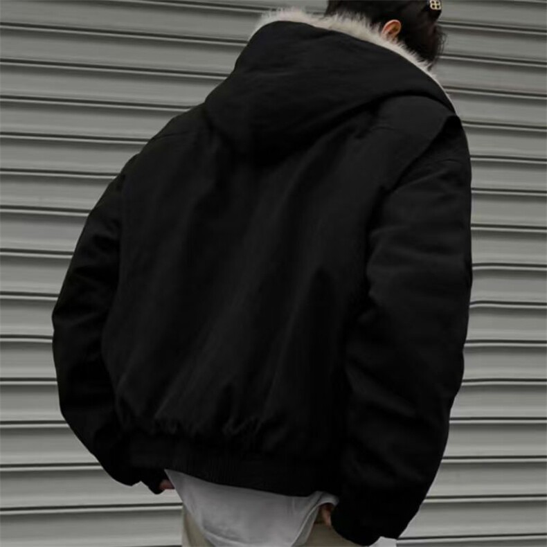 现货高品质美式高街冬季重磅硬挺短款座山雕毛领棉衣男女加厚外套,男装棉衣,电商A443