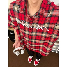 【有货】DS60-P35格子衬衫男韩版宽松潮流长袖格子衬衣休闲百搭，男装衬衫，星座603-2
