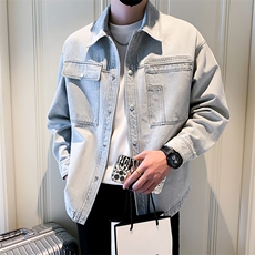 2025新款春季牛仔外套男潮牌工装水洗夹克上衣A313-2668-P110，男装工装外套，电商A313-1