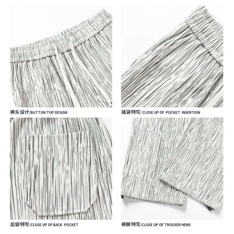 2024冬季新款白底大码灯芯绒印花加绒裤M-5XHK24862-P60,男装休闲裤,电商A022