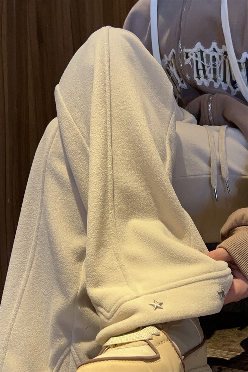 摇粒绒休闲裤D2272-TP50控价68冬季新款港风设计感开叉长裤,男装休闲裤,电商A102-1