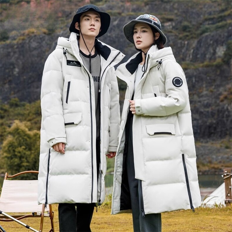 标90%白鸭绒羽绒服长款连帽保暖加厚连帽外套冬装DB97-P350，男装羽绒服，星座1210B