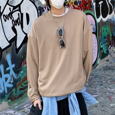2026春装肌理感男士长袖T恤潮流男袖子纽扣设计W56681/特P35咖9，男装T恤，电商A094