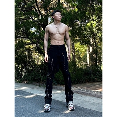 高街美式复古漆点泼墨牛仔裤嘻哈痞帅常规55加绒65，男装牛仔裤，星座310A-4
