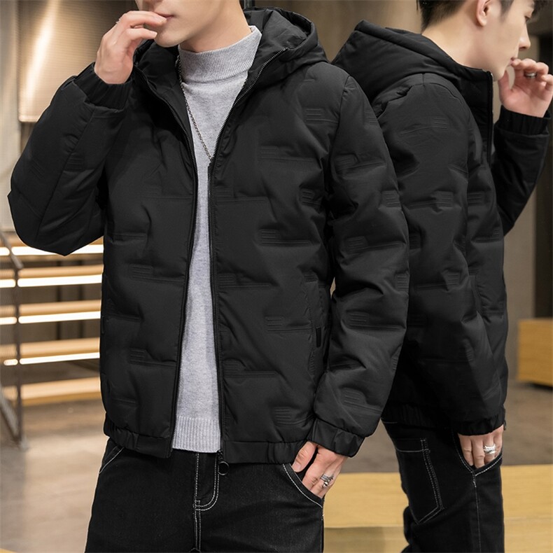 现货足连帽轻薄压花通道布学生团体校服大码宽松白鸭绒羽绒服男,男装羽绒服,星座301D-5(原星座1415）