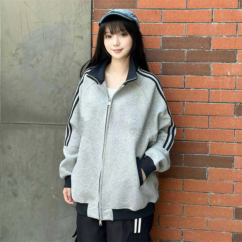 抖音得物高品质美式高街重磅结构设计拼接织带立领卫衣外套CM42,男装卫衣,电商A486