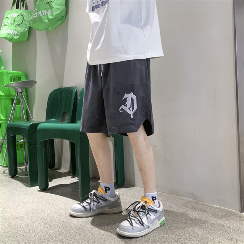 2022夏新款港风宽松大码字母刺绣休闲短裤运动裤DK02-P45,男装休闲裤,星座914-3