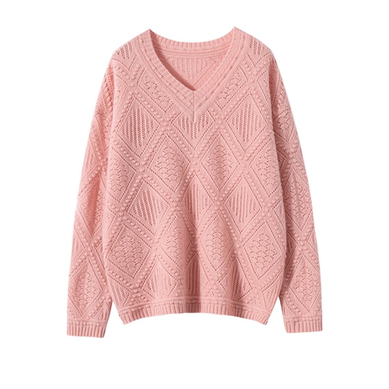 秋冬保暖羊绒衫重工V领套头简约时尚，女装羊绒衫，澳冬特羊绒