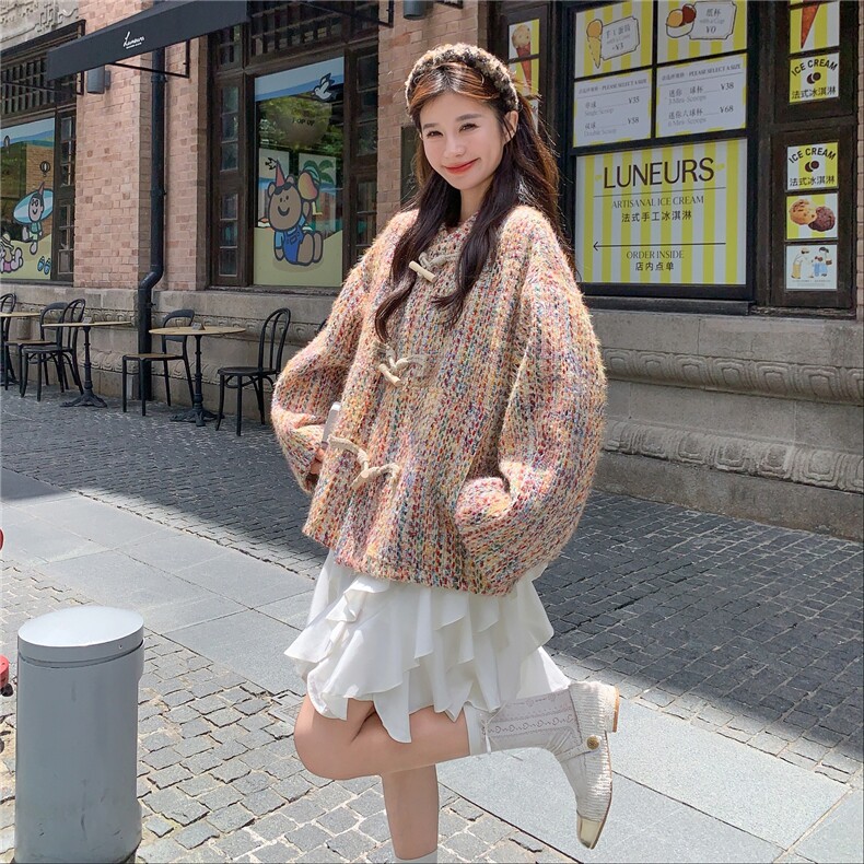 秋款现货！彩色编织牛角扣小香风外套B208-9077-P160K228,女装短外套,浙宝208