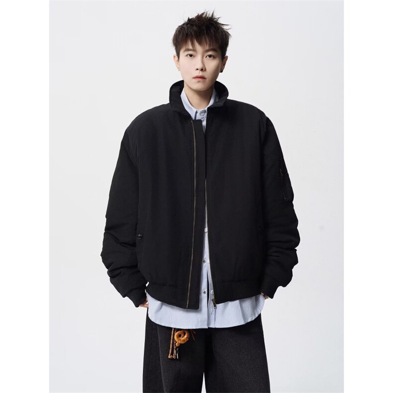 W10751-P73网图现货美式高街潮流飞行员棒球服棉衣保暖外套,男装棉衣,星座1608