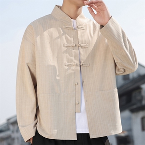 2026春季新款男装风唐装盘扣衬衫新中式汉服衬衣 C167-P65图片