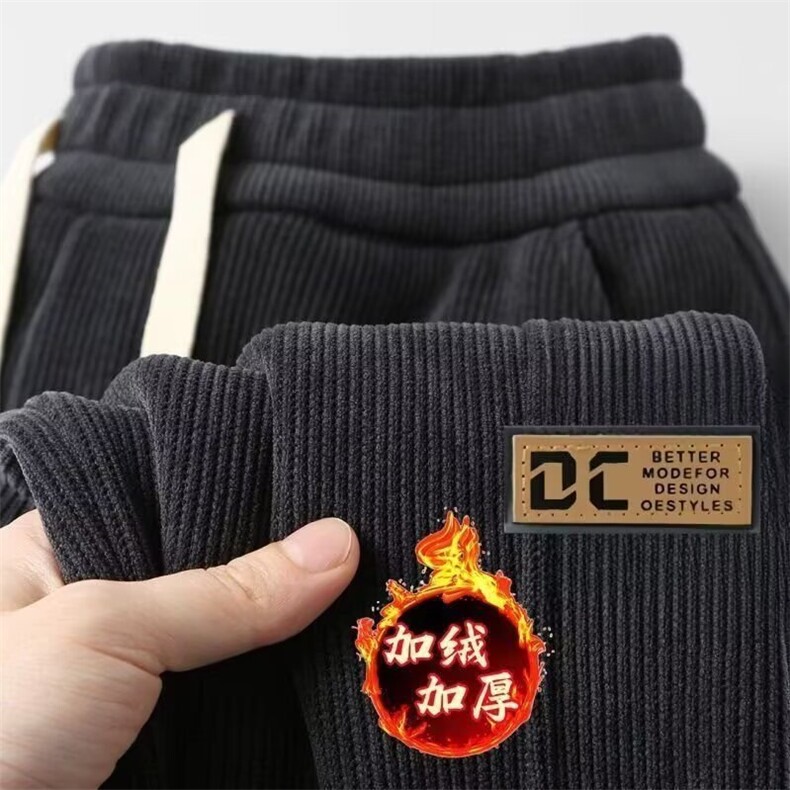 网络图，束脚男秋冬季加绒加厚宽松弹力休闲裤XZ302B-1-K264P25图片
