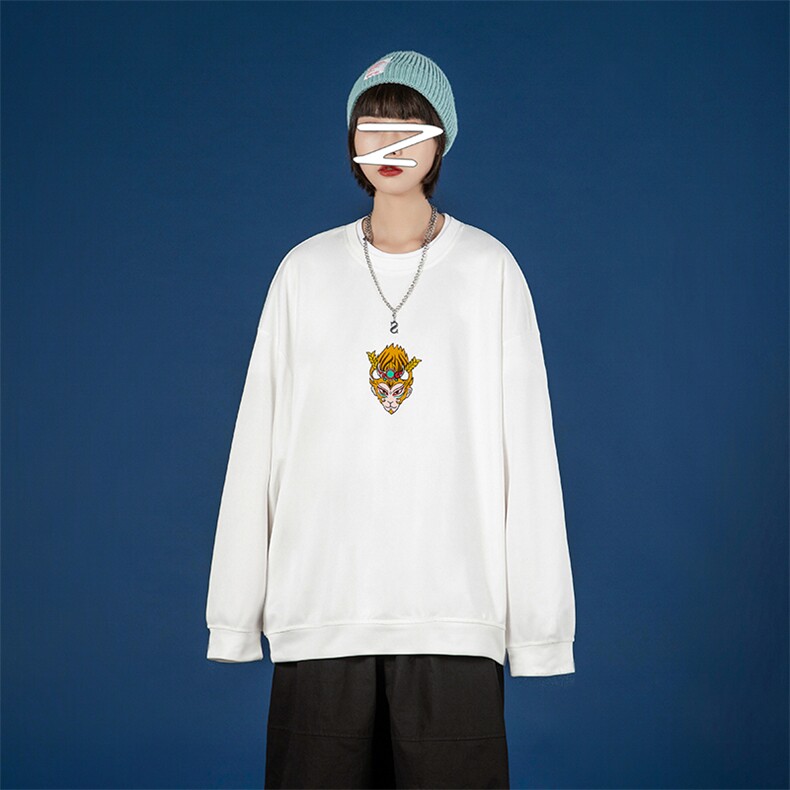 2021新日系大码男蒙马特宽松潮悟空卡通休闲印花卫衣W5057-P28,男装卫衣,电商A001