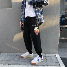 港风有型休闲裤男宽松潮流束脚裤运动印花卫裤NK06-P50，男装休闲裤，星座1501