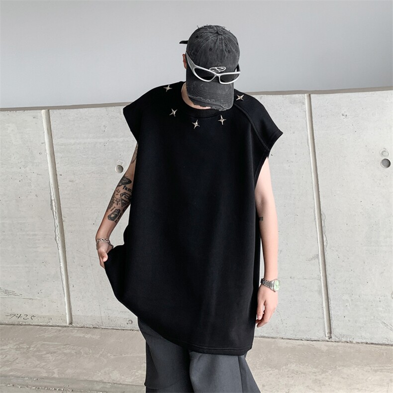 C385-P282024夏季设计感百搭金属扣背心运动健身无袖坎肩现货，男装背心/马甲，星座512-6