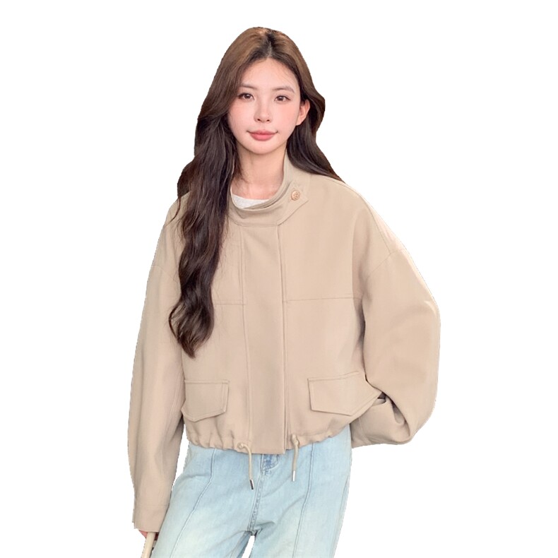 初秋短款立领外套女春秋款女款2024新款早秋季韩系短款风衣,女装风衣,浙宝281