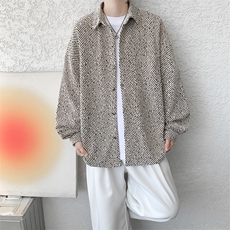 衬衫男春季新款港风宽松大码小香风长袖衬衣CS7002-P42，男装衬衫，星座214-3