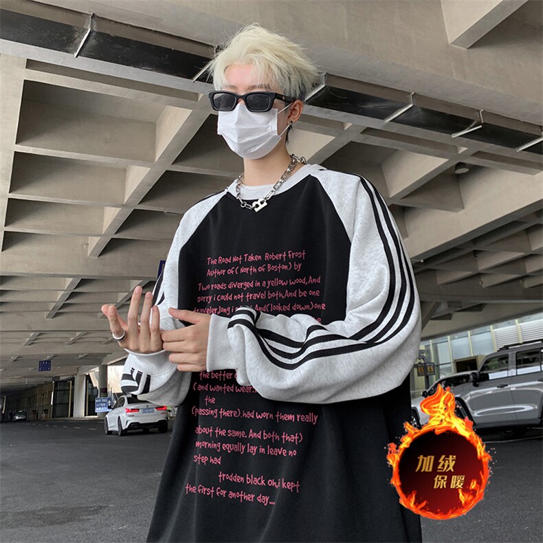 抖音得物供货提供视频秋冬重磅美式宽松织带圆领卫衣0707,男装卫衣,电商A486