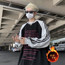 抖音得物供货提供视频秋冬重磅美式宽松织带圆领卫衣0707，男装卫衣，电商A486