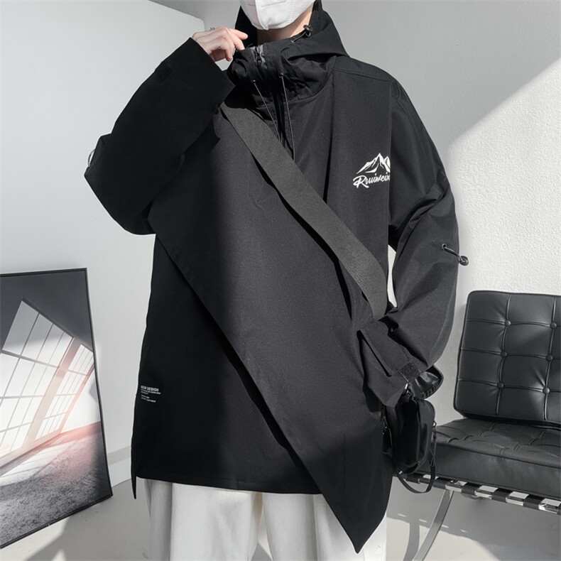 现货L到8XL2025秋季新款连帽冲锋衣夹克外套男加肥加大码胖子胖人，男装夹克，钱塘717(原712)