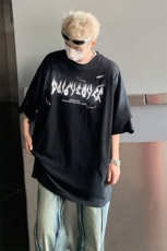 做旧字母短袖T恤男美式扎染破洞情侣短袖体恤XZ514-2-202446-P58，男装T恤，星座514-2(原B239)