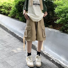 美式复古重磅工装短裤男夏季设计感小众高街潮牌宽松休闲五分裤，男装休闲裤，星座716-3