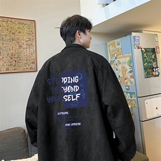 麂皮绒夹克男大码立领褂子外套JK85345-P68加绒款-P78，男装夹克，电商A040