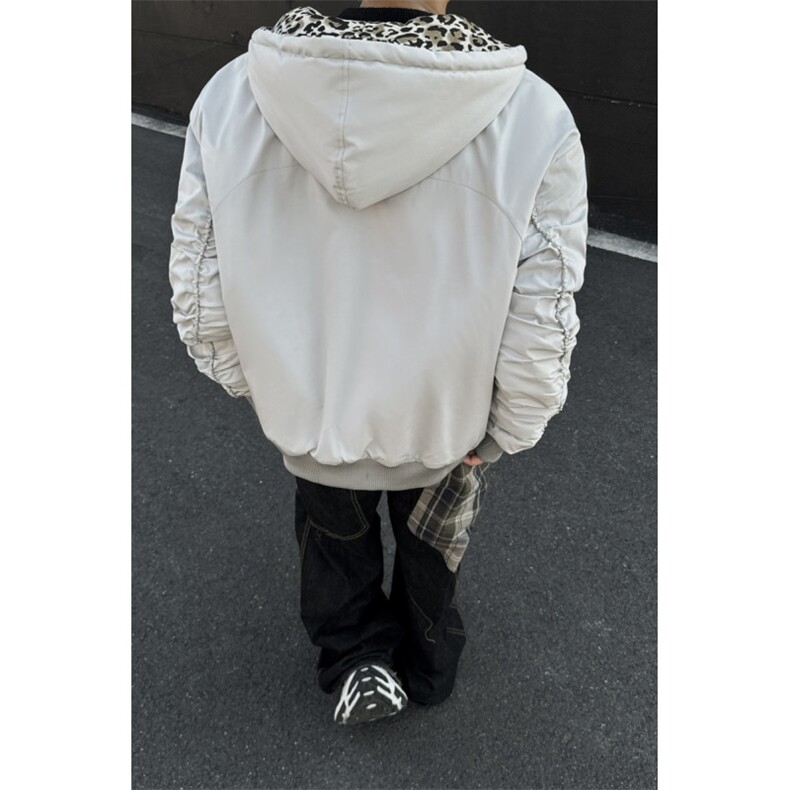 美式复古情侣装豹纹棉服外套保暖潮牌欧美街头秋冬新款棉衣,男装棉衣,星座307A
