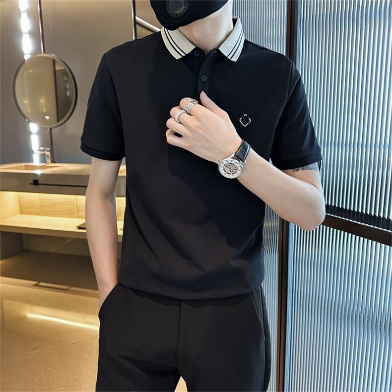 夏季短袖高品质大码T恤刺绣时尚翻领Polo衫上衣T0233-P48,男装T恤,电商D342