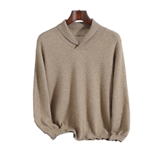 男款秋冬衫35%平面青果领休闲长袖男装，男装羊绒套衫，飞邦羊绒