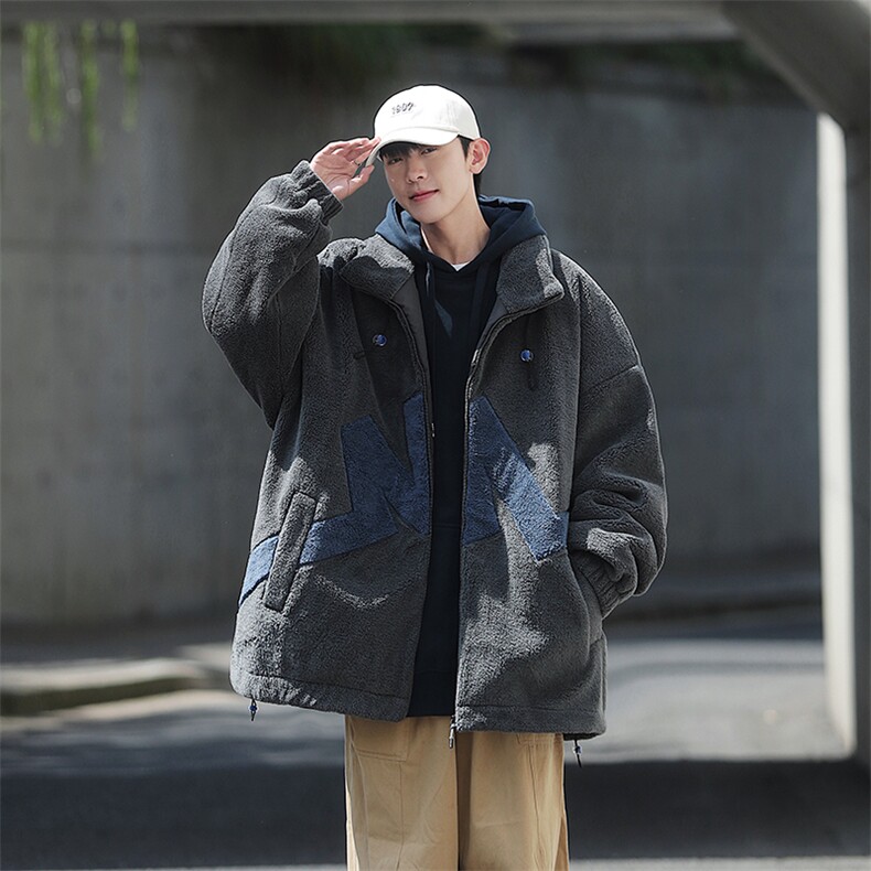 中性风立领羊羔绒棉服冬季cityboy加厚棉衣男女同款M8865-P100,男装棉衣,星座717