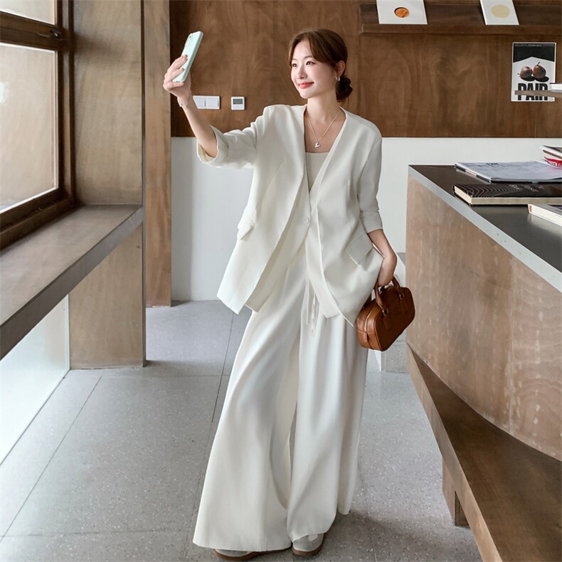 现货假两件西装阔腿裤套装8849P185K278,女装套装/套裙,2C201