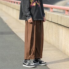 潮流ins日系复古宽松工装裤潮牌街头嘻哈阔腿九分裤男女2337-p35，男装休闲裤，星座1008