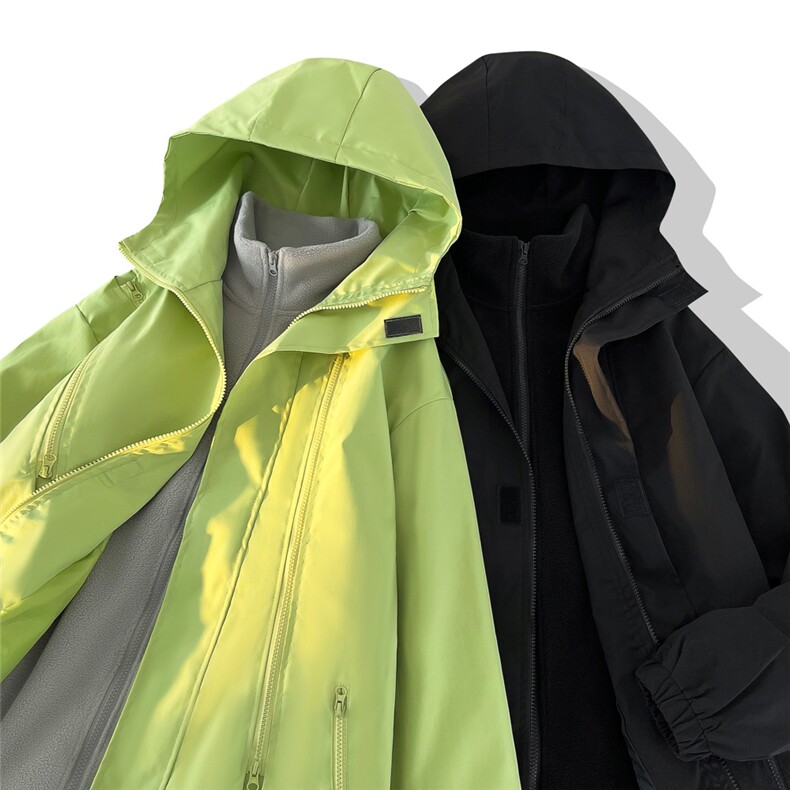 三合一冲锋衣男士加绒棉衣潮大码棉服外套两件套A266-SH80181-P80图片