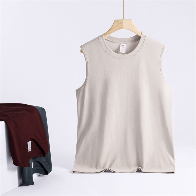 SANHAIJING日系重磅230g纯棉无袖背心#03D不含独立包装包装+0.5，男装T恤，电商A110