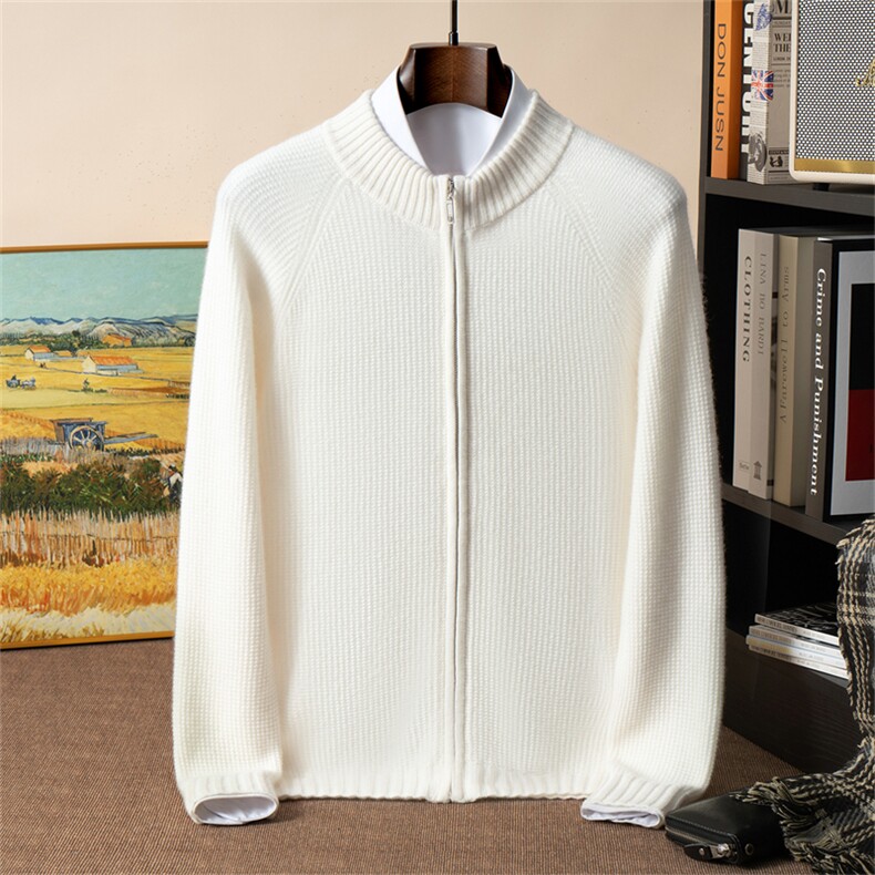 2025年秋季新款百搭拉链圆领开衫，男装羊绒套衫，星纬羊绒