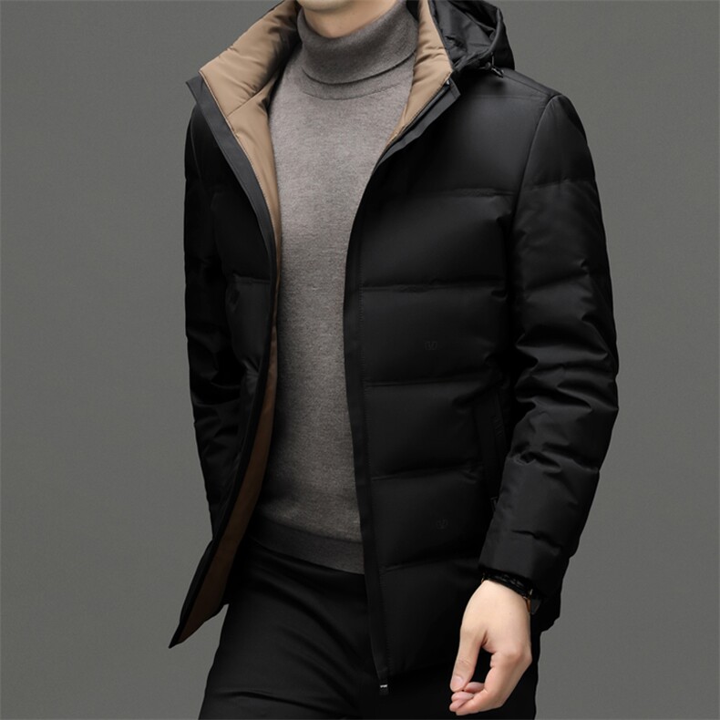 冬季男士商务休闲羽绒服2023新款可脱卸帽加厚抗寒中年男装外套,男装羽绒服,电商B212（原钱塘6029）