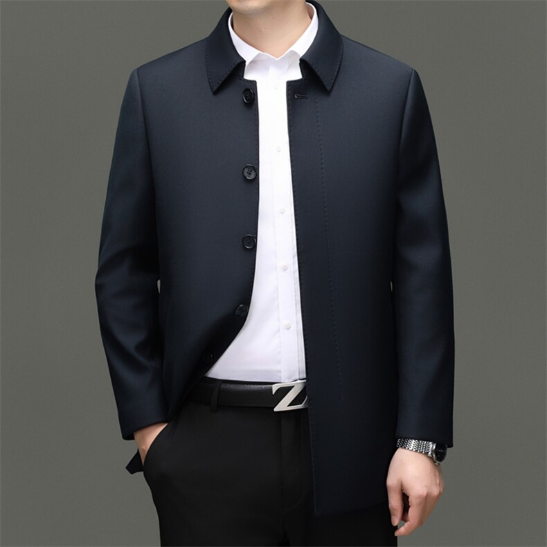 HM8082秋季新款男士夹克翻领商务休闲时尚青年男装纯色外套,男装夹克,电商B360A（原721A）